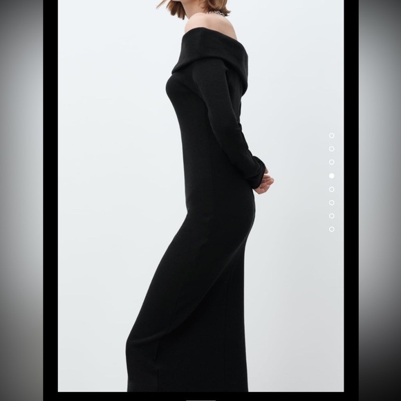 Zara Black Soft Sweater Midi Dress - Picture 3 of 9